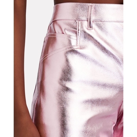 NWT ALIX NYC Jay Vegan Leather Straight-Leg Pants in Pink Size: 8 - Picture 15 of 17